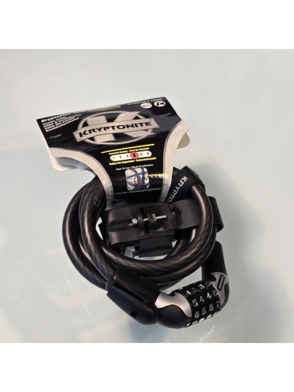 Kryptonite KryptoFlex 1218 Combo Cable 6 FT Braided Steel Cable Bicycle Lock